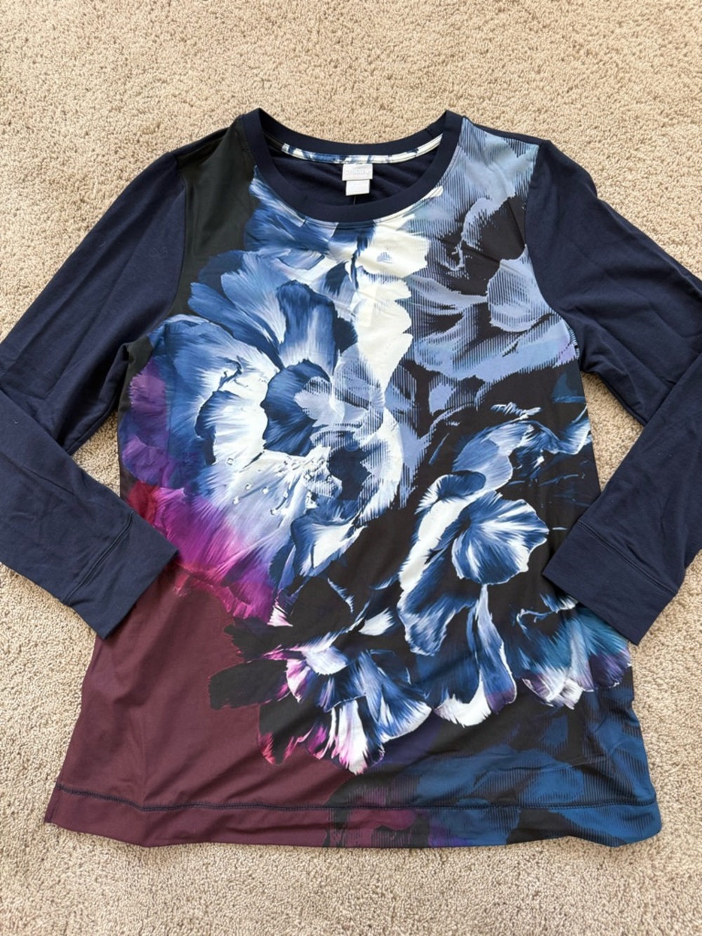 NWT Chico’s Terry Mix Print Long Sleeve Tunic Top 2